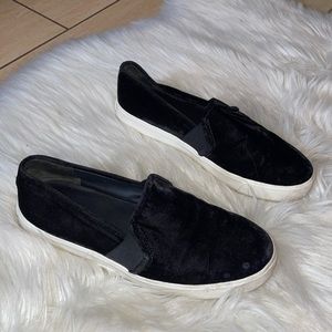 Vince Black Suede Slip On Sneakers